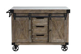 Alforvott Marble & Weathered Gray Finish Serving Cart Model AC00185 By ACME Furniture